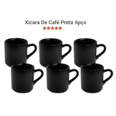 Imagem de Xicara de cafezinho e chá jogo em porcelana conjunto com 6 peças - CR 
