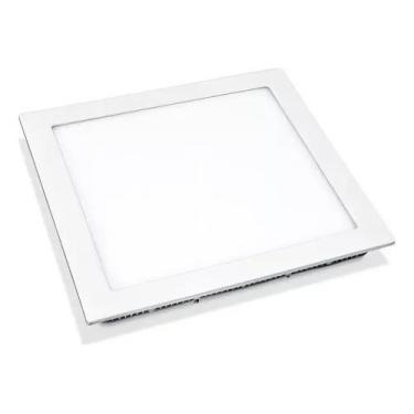 Imagem de Painel led embutir quadrado blumenau branco 12w 3000k luz amarela bivo