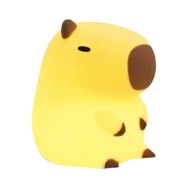 Imagem de Luminária Noturna De Capivara Fofa Em Silicone, Lâmpada De Cama Em Est