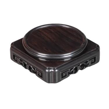 Imagem de suporte para bonsai Base de bonsai quadrada Blackwood Crafts, suporte exibição aquário pedra estranha para vaso