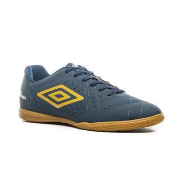 Imagem de Chuteira Futsal, Neo Striker, Umbro, Masculina, Marinho/Branco/Dourado, 38
