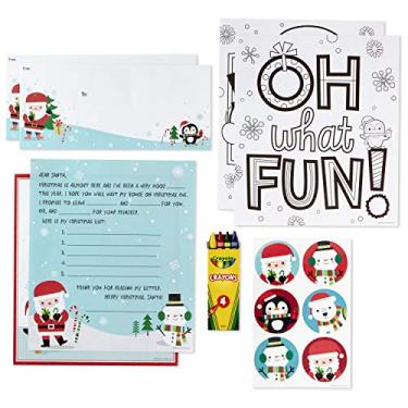 Imagem de Hallmark Kit de letras para Papai Noel com adesivos, páginas para colorir, envelopes e giz de cera (amigos polares), (5CZE1909)