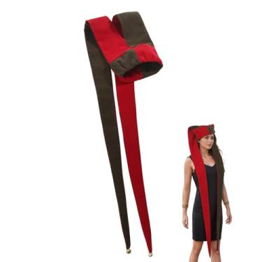 Imagem de UniqKaliber Chapéu de bobo da corte extralongo fantasia de palhaço medieval chapéu de palhaço para festa de carnaval de Halloween