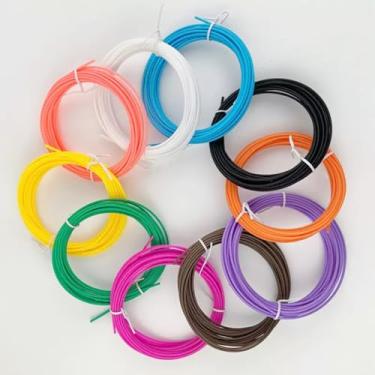 Imagem de Recargas de filamento de caneta 3D, 10 cores, 508 cm, PLA de 1,75 mm, funciona com SCRIB3D, PIKA3D, MYNT3D e a maioria das outras canetas de impressão 3D