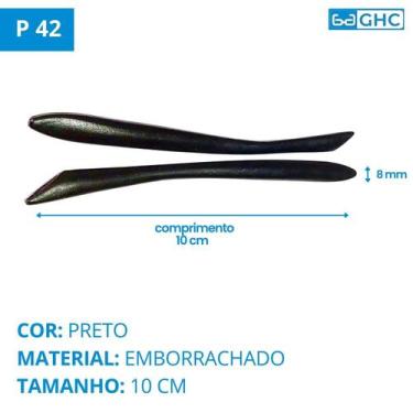 Imagem de 02 Par Ponteira Haste Silicone Acetato - Emborrachada P 42 - Ghc Acess
