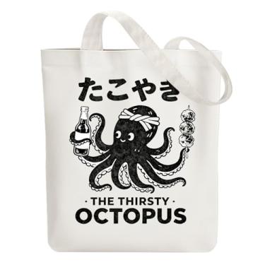 Imagem de ANATTASOUL Bolsa de lona com bolas de polvo, bolsa de algodão reutilizável para mulheres, bolsa de ombro de tecido durável com bolsos com zíper para compras, férias, trabalho, academia