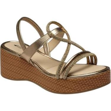 Imagem de Sandália Mississipi Anabela Metalizada Feminina-Feminino