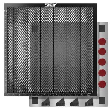 Imagem de Cama a laser de favo de mel com revestimento resistente ao calor, mesa de painel de colmeia de aço durável de 400 x 400 mm para a maioria dos gravadores a laser, proteção de mesa, 39,9 cm x 39,9 cm
