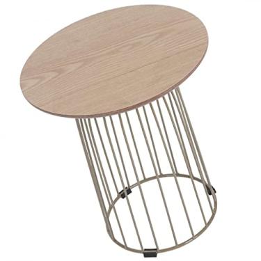 Imagem de Mesa de canto lateral simples mesa de centro redonda para sala de estar dentro de casa suprimentos ao ar livre mesa de chá (cor: E, tamanho: 40 x 45 x 27,5 cm) (E 40 x 45 x 27,5 cm)