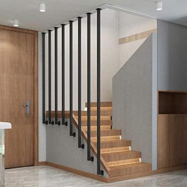 Imagem de DKXCOSQ Kit de corrimão de escada para escadas internas/externas, postes de balaustrada, corrimão, parapeito de transição, suporte para corrimão, poste de cerca de escada (70 cm)