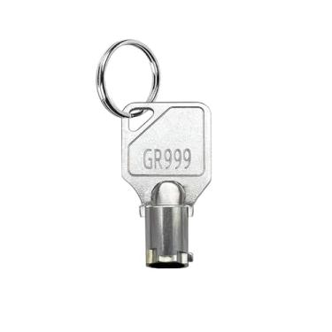 Imagem de KLIVYA Chave de painel de serviço de lavadora e secadora tubular GR999 de metal – Funciona com lavadoras/secadoras comerciais multimarcas e máquinas operadas por moedas. Prata, pacote com 1