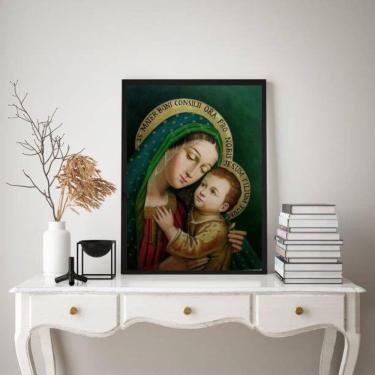 Imagem de Quadro Nossa Senhora 45x34cm - Vidro e Moldura Preta