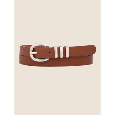 Imagem de Cinto Feminino Fino Fivela Prata Slim Moda Versátil-Feminino