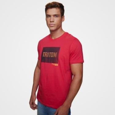 Imagem de Camiseta Triton Masculina Rosa Framboise 100% Algodão-Masculino