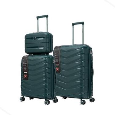 Imagem de Combo Malas Bordo Média + Frasqueira Polipropileno Cadeado TSA Original-Unissex