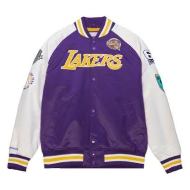 Imagem de Jaqueta Mitchell & Ness HOF N&N Satin Jacket Los Angeles Lakers Pau Gasol Masculino-Masculino