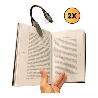 Imagem de Kit 02 Luminária Lanterna Clip Grampo Leitura Livro Notebook - SHOP ZI