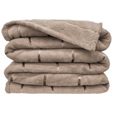 Imagem de Manta Ruby Flannel Queen Decorativa 100% Poliéster - Bege