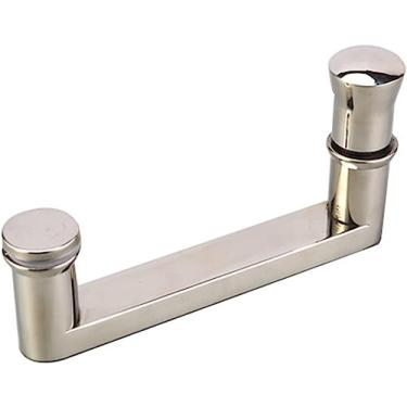 Imagem de BAZAC Puxador de porta de vidro de chuveiro, puxador de porta de chuveiro de aço inoxidável, puxador de porta de celeiro tubo de substituição-White