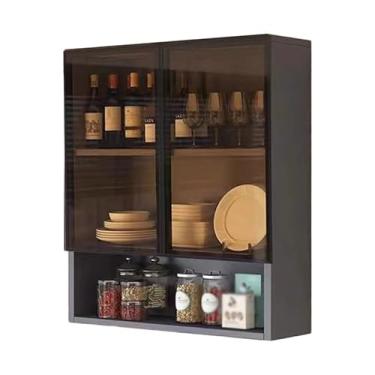 Imagem de Armário de cozinha multicamadas independente com portas de vidro, armário de armazenamento versátil para banheiro, sala de jantar e lavanderia - Aparador organizador de despensa ideal.
