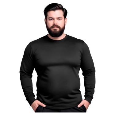 Imagem de Camisa Térmica Proteção UV 50 Plus Size Manga Longa Gola Baixa Segunda Pele Sol Praia Piscina-Masculino