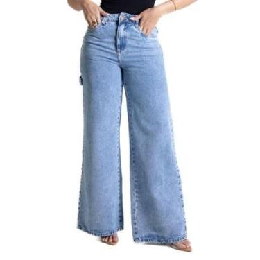 Imagem de Calça Jeans Sawary Wide Leg - 281656 - Azul claro 46-Feminino