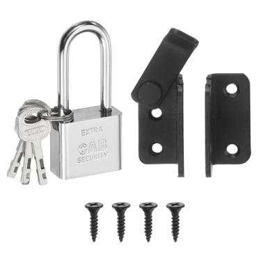 Imagem de PATIKIL Trava de porta flip de 2,5 mm, parafuso deslizante de aço inoxidável 304 com abertura esquerda para quarto, portas de banheiro, armários janelas, preto