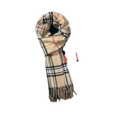 Imagem de Cachecol Feminino De Caxemira Quente Xadrez Pashmina Luxuoso Design De