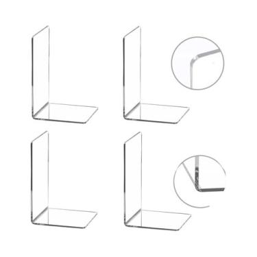 Imagem de Suportes De Livros Em Acrílico Transparente, Organizador De Mesa Resis