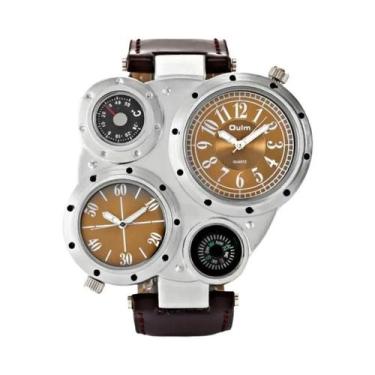 Imagem de Relógio De Quartzo Masculino De Luxo Com Mostrador Grande E Duplo Fuso