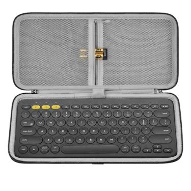 Imagem de Geekria Capa para teclado sem fio K380, bolsa rígida de transporte para teclado portátil sem fio compacto sem fio Tenkeyless, compatível com Logitech K380, teclado mágico, OMOTON ultrafino