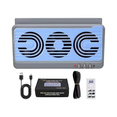 Imagem de Exaustor de movido a energia solar - Ventilador de resfriamento portátil para - Dispositivo de ventilação silencioso com purificação de ar para trailer, caminhão, casa, acampamento