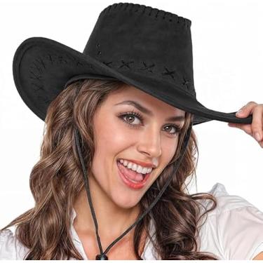 Imagem de Chapéu Cowboy Country Americano Sertanejo, Preto, Estilo Barretos Touro