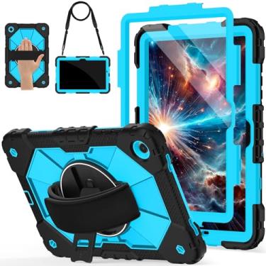 Imagem de Nitupai Capa para Samsung Galaxy Tab A11 Plus/A11+ 2025 de 11 polegadas, Galaxy Tab A9+ 2023, capa robusta para tablet Samsung A11+ com suporte giratório 360, alça de ombro, protetor de tela, preto e