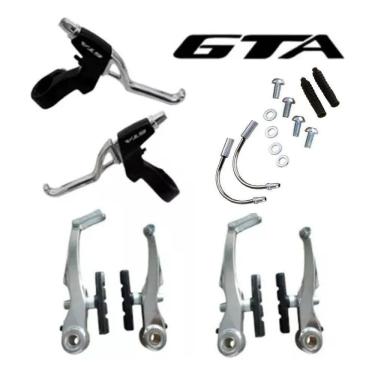 Imagem de Freio V-Brake Para Bicicleta Com Manete Alumínio Polido