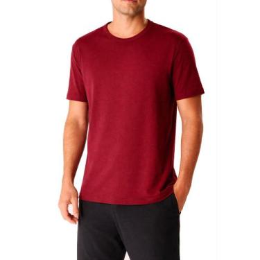 Imagem de Camiseta Masculina Ribana Hering 100% Algodão, Vermelho escuro, G