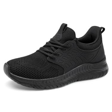 Imagem de Tênis de caminhada feminino, leve, para corrida, tênis casual com as mãos livres, para academia, viagem, trabalho, Preto, 36