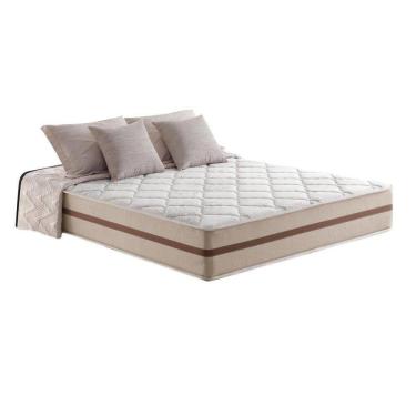 Imagem de Cama Box Casal 138 Tecido Marrom Com Colchão Pillow Angel Bello Box Molas 62x138x188