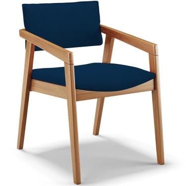 Imagem de Cadeira Para Sala De Jantar Estar Living Giorgia B04 Suede Azul Marinho - Lyam Decor