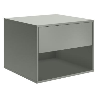 Imagem de Mesa De Cabeceira Suspensa Carisma MDP Cinza Com Gaveta