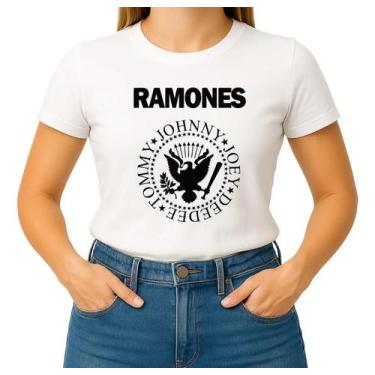 Imagem de Camiseta Camisa Adulto Feminina Masculina Algodão Banda de Rock Ramone