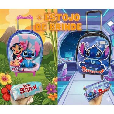 Imagem de Mochila Rodinhas Stitch com Estojo de Brinde - Ideal para Crianças até