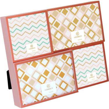 Imagem de Porta-Retratos 4 Alumínio Rosa Home&Co Versalius 27X21X4Cm