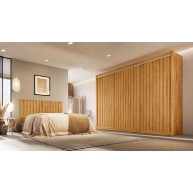 Imagem de Guarda-roupa Casal Ripado 3 Portas e 6 Gavetas 100% Mdf York 3r - Móve