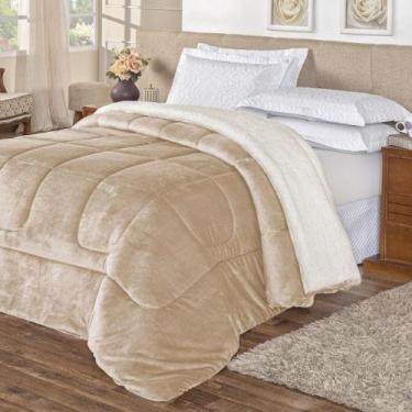 Imagem de Coberdrom Casal Queen Sherpa Pele De Carneiro Everest 01 Peça - Caqui.