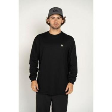 Imagem de Camiseta Quiksilver M/L Transfer Square Preto-Preto-G-Masculino