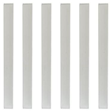 Imagem de Kit 6 Puxador Slim de Plástico Branco para Móveis Balcão Cômoda Leve R