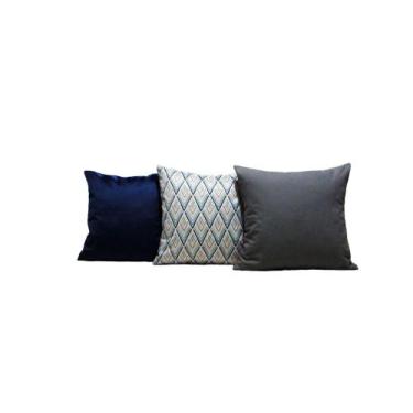 Imagem de Capas de Almofadas 55x55 Tecido Veludo Estampado Conjunto 3 Peças - Na