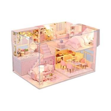 Imagem de Casa De Bonecas De Madeira DIY Para Crianças, Quebra-Cabeça 3D Artesan