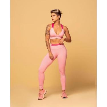 Imagem de Conjunto de academia rosa e pink feminino - Estrela fitness 
